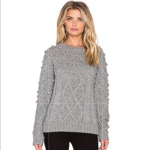 Kathryn McCarron Grey Pom Pom Sweater Sz S